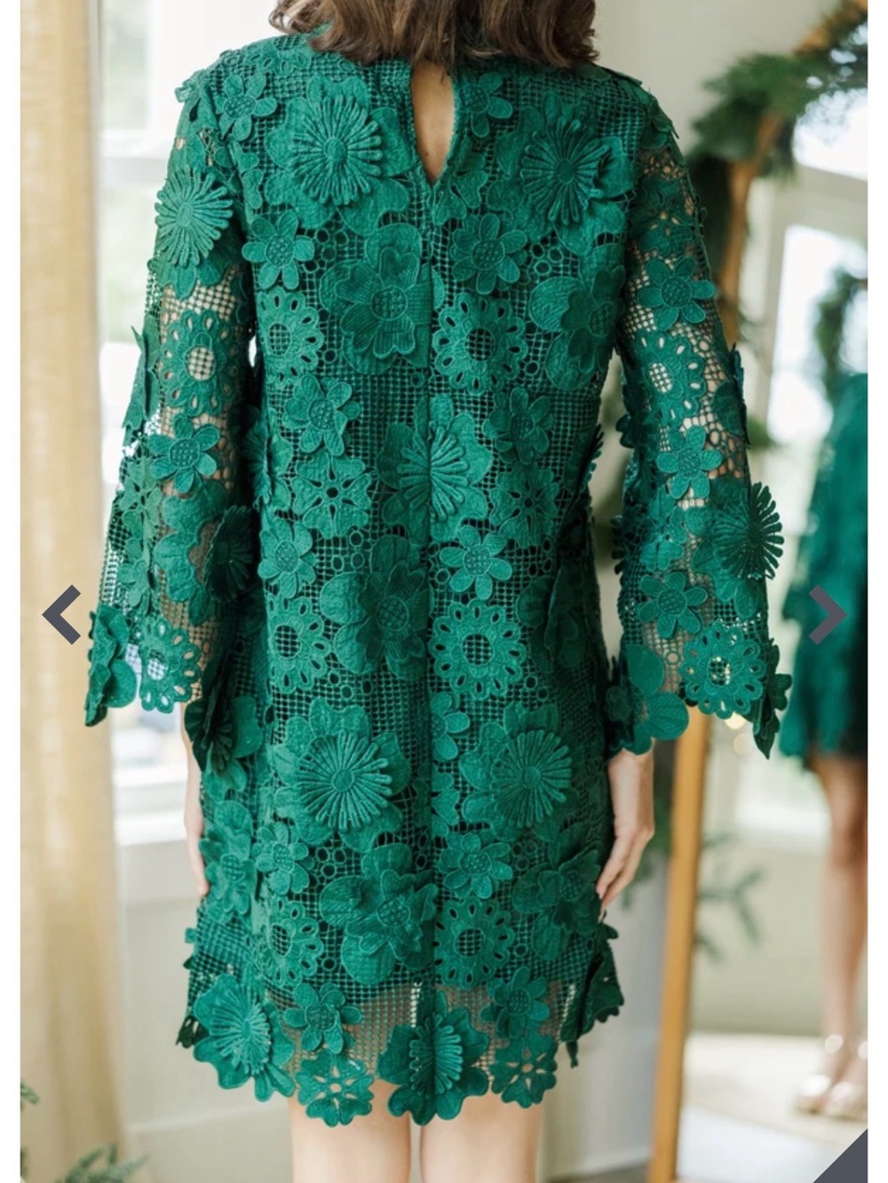 Shop The Mint Green 3D Floral Lace Overlay Dress Small Wedding Holiday - Picture 4 of 16